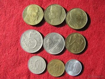 ČESKOSLOVENSKÉ FEDERATÍVNE MINCE :1990-1992 SET