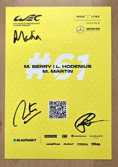 Iron Lynx Mercedes AMG 3 original. autogramy autogramkarta