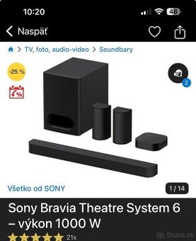 sony bravia theatre system 6 1000W