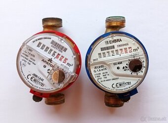 Vodoměry na studenou a teplou vodu, plně funkční