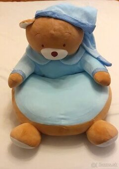 Detské plyšové kreslo MODRÝ MACKO