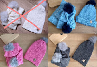 posledne kusy .  štrikovaná súprava čiapka a šál