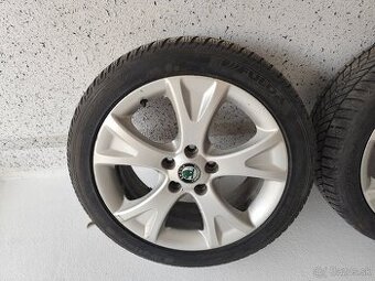 Predám org.alu disky skoda 5x112r17,so zimným pneu 225/45r17