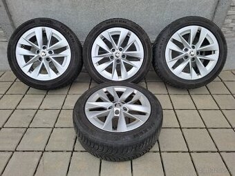 Alu disky 5x112 R17 originál Škoda + 205/55 R17 zimné
