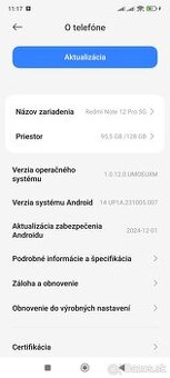 Na predaj xiaomi redmi note 12 pro 5 g