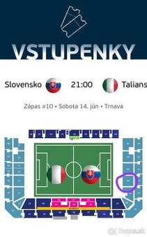 Vstupenky Euro U21 SVK - Taliansko