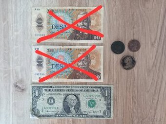 Staré bankovky a mince