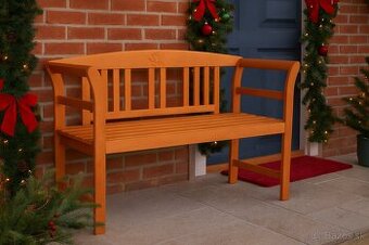 3-miestna drevená lavica s ružou - 1