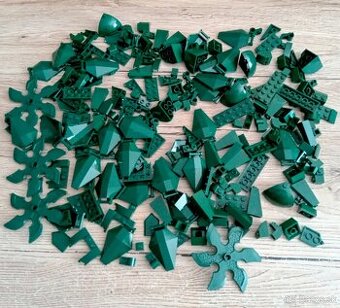 Lego diely, farba tmavo zelená (Dark Green), nehrané 230ks