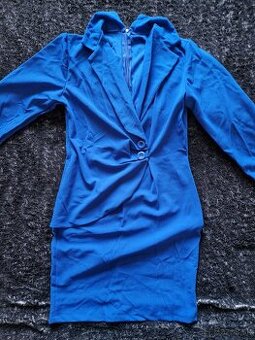 Damske modre kostymove saty S
