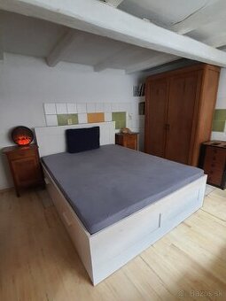 IKEA malm veľká manželská posteľ biela s úložným priestorom