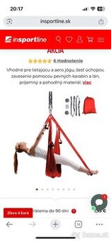 Popruhy na aero jogu  červené s držiakmi a lanami