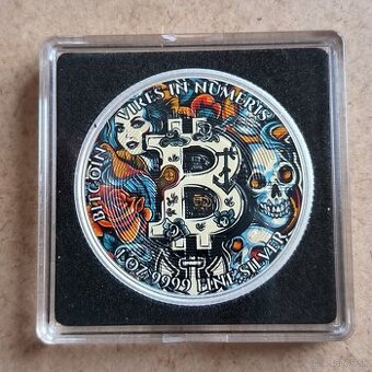 Strieborný Bit_Coin TATTOO - NIUE/ 100 kusov