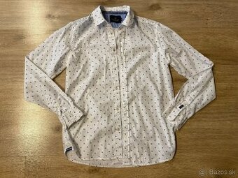 Pánska Scotch & Soda - biela bavlnená vzorovaná košeľa