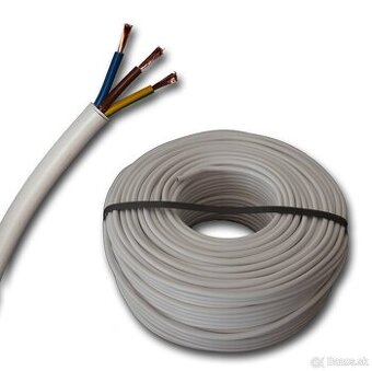 Kábel flexibilný H05VV-F, biely, 3 x 1,5 mm