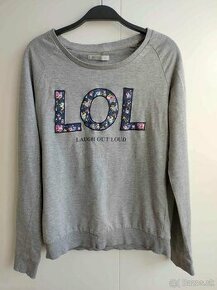Dievčenský/detský sivý sveter/tričko s dlhým rukávom - 1
