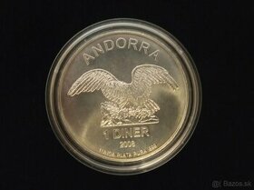 2008 Andorra 1 oz Silver Eagle 1 Dinar - 1