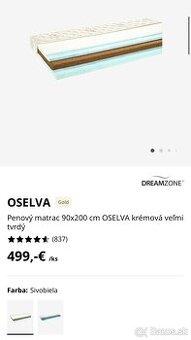 Kvalitny matrac dreamzone 90x200 povodna cena 499€