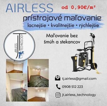 AIRLESS MAĽOVANIE od 1€/m² - 1