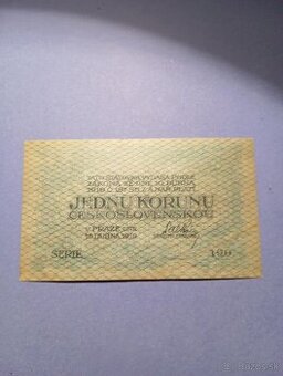 Predám bankovku 1 koruna 1919