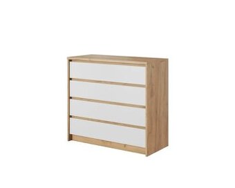 KOMODA biela/dub craft
