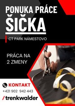 Šička na dve zmeny do výroby v Námestove