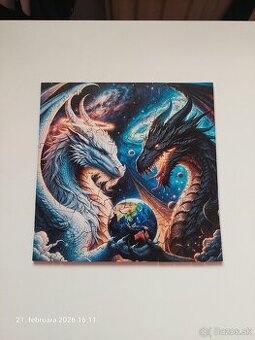 Drevené puzzle  draci