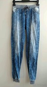 Dámske nohavice modrej farby v baggy strihy (M.Sara) - 1