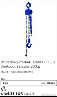 Rehtačkový zdvihák BRANO -800kg