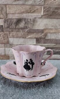 Růžovy porcelán, šálek s podšálkem, Chodov