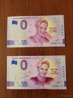 0 eurová bankovka, 0€ bankovky H. Vondráčková zlatý podpis