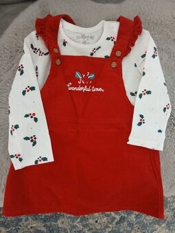 Vianočná súprava pre dievčatko,  body + šaty veľ.86