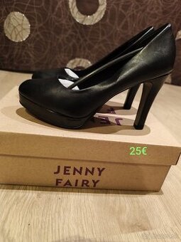 Lodičky čierne na vysokom opätku