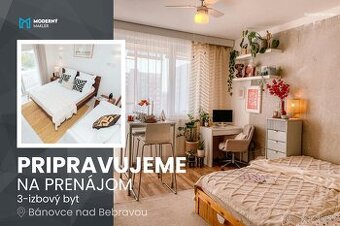 Na prenájom čiastočne zariadený 3-izbový byt v Bánovciach na