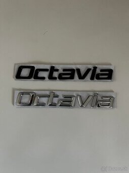Škoda octavia 2 nápis chrómový a čierny lesklý