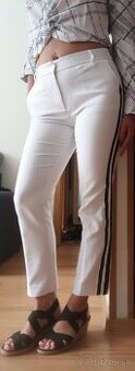 Biele elegantné nohavice - veľk. M