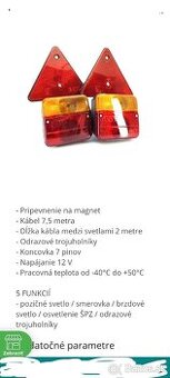 Zadné svetlá na príves, vlečku, ...