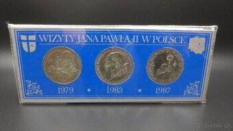 Set 3 medailí Ján Pavol II – Wizyty Jana Pawła II w Polsce