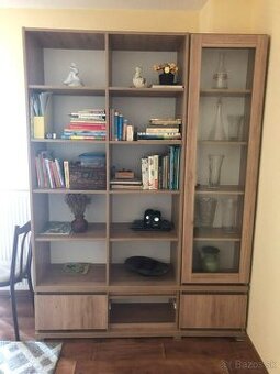 predám knižnicu s vitrínou