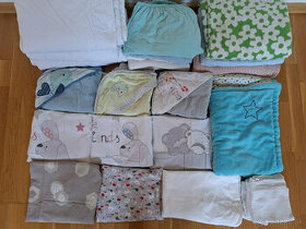 Komplet výbavička: posteľné prádlo, plachty, obliečky, deky