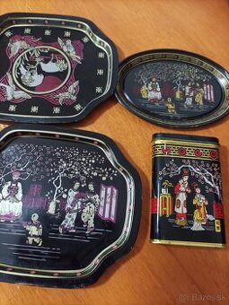 Retro čajová krabička, mini tácky