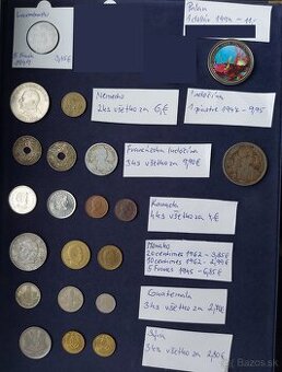 Zbierka mincí - rôzne zaujímavé, staré, svetové mince