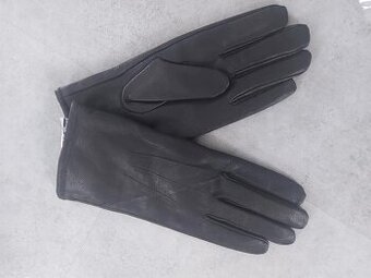 Pánske kožené rukavice čierne na zimu