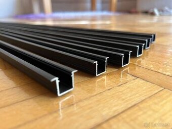 Čierna hliníková lišta pre LED pásik