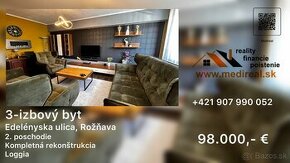 Znížená cena o 9000€- Krásny 3-izbový byt na predaj, Rožňava