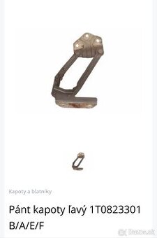 Predam panty prednej kapoty na vw touran 2003-2010