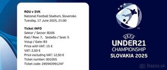 1 Lístok Slovensko-Rumunsko, top sektor