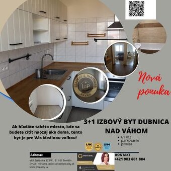 Priestranný 3-izbový byt s loggiou a krásnym výhľadom – Dubn