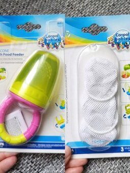 Canpol Babies silikonový cumlík na kŕmenie+ náhradné sieťky - 1