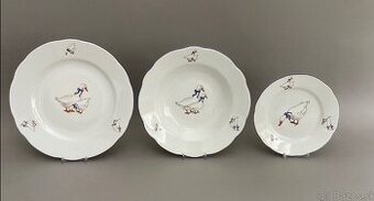 Nová Tanierová súprava husi pre 6 osôb, 18 dielna,